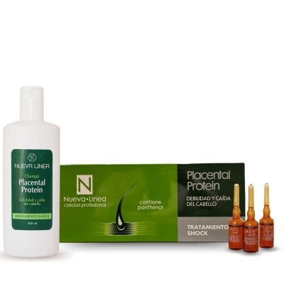 kit anticaida ampollas y champu con proteinas y liposomas